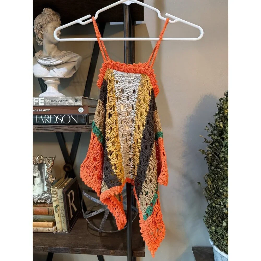 Agua Bendita Lolly Crochet Tunic Cover Up Praia Kids Size 2/4